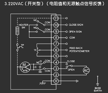 220VAC開(kāi)關(guān)型<a href='http://www.clothart.com.cn/Product/diefa/diandongdiefa/' target='_blank'>電動(dòng)<a href='http://www.clothart.com.cn/Product/diefa/' target='_blank'>蝶閥</a></a>接線(xiàn)圖